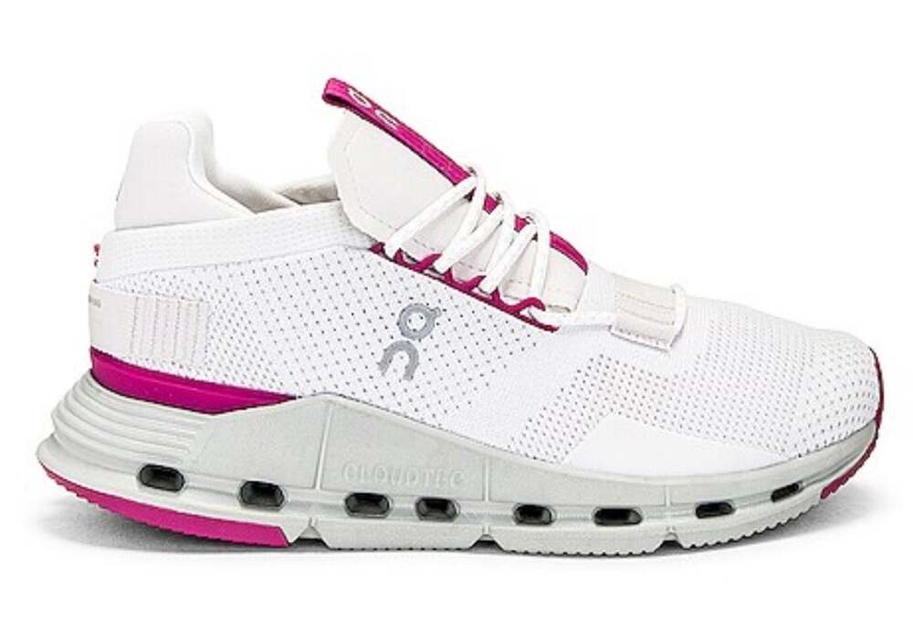 On Cloud Womens Nova Undyed White Carnation Pink Running Shoes size 6.5 walking